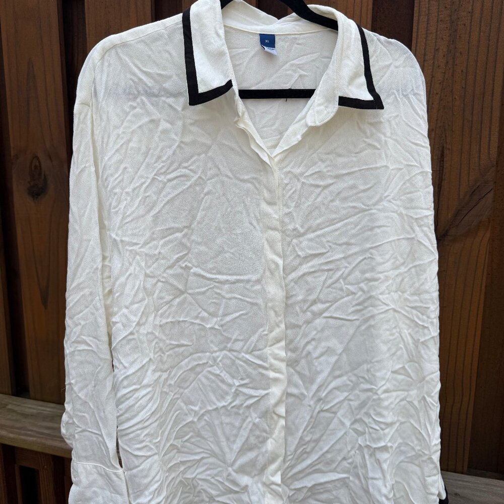 White shirt with black detailing